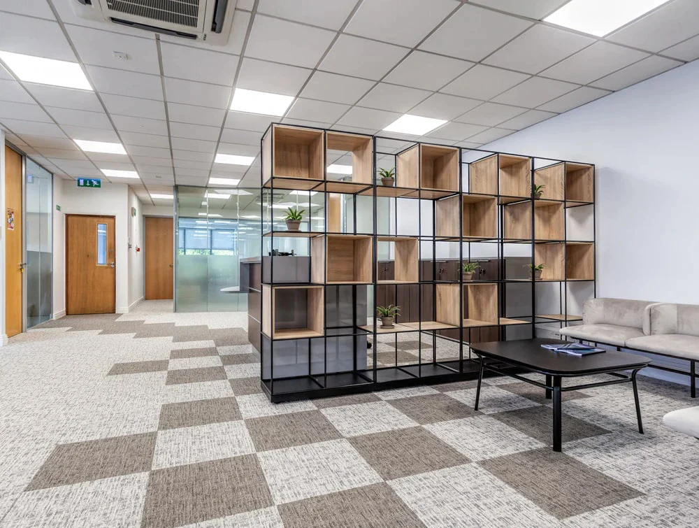 National-Technologies-Office-Pallisades-and-Grey-Soft-Seating-with-Coffee-Table